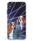 Funda personalizada para teléfono con mascota 'Lazer Portrait (femenino) de los años 80'