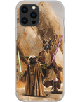 Funda personalizada para teléfono con 2 mascotas 'Yodogg &amp; Jedi-Doggo'