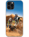 Funda personalizada para teléfono con 2 mascotas 'The Motocross Riders'