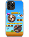 Funda de teléfono para mascotas personalizada con videojuego retro