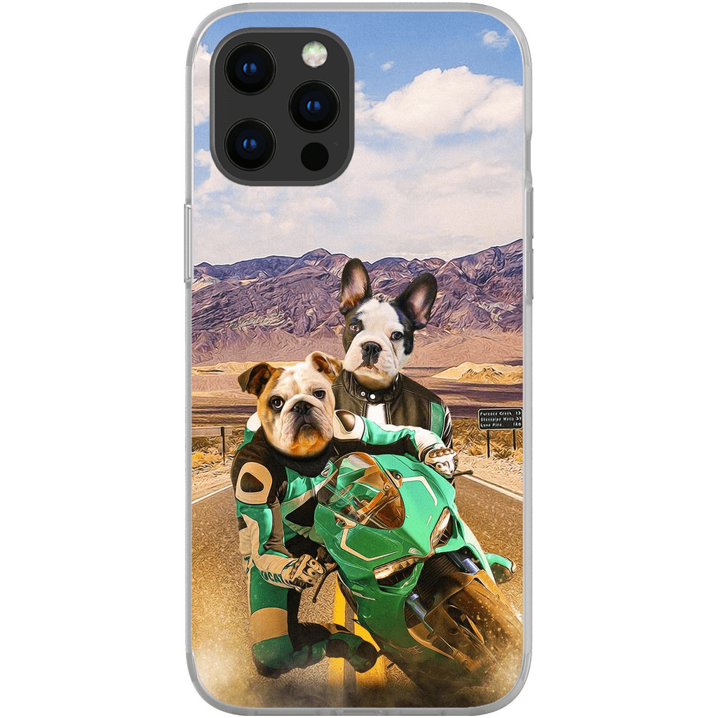 Funda personalizada para teléfono con 2 mascotas &#39;Kawadawgi Riders&#39;