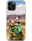 Funda personalizada para teléfono con 2 mascotas 'Kawadawgi Riders'