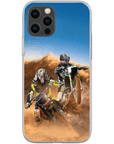 Funda personalizada para teléfono con 2 mascotas 'The Motocross Riders'