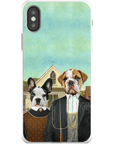 Funda personalizada para teléfono con 2 mascotas 'American Pawthic'