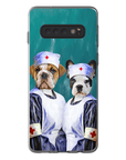 Funda personalizada para teléfono con 2 mascotas 'Las enfermeras'