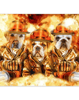 Póster personalizado de 3 mascotas 'Los Bomberos'