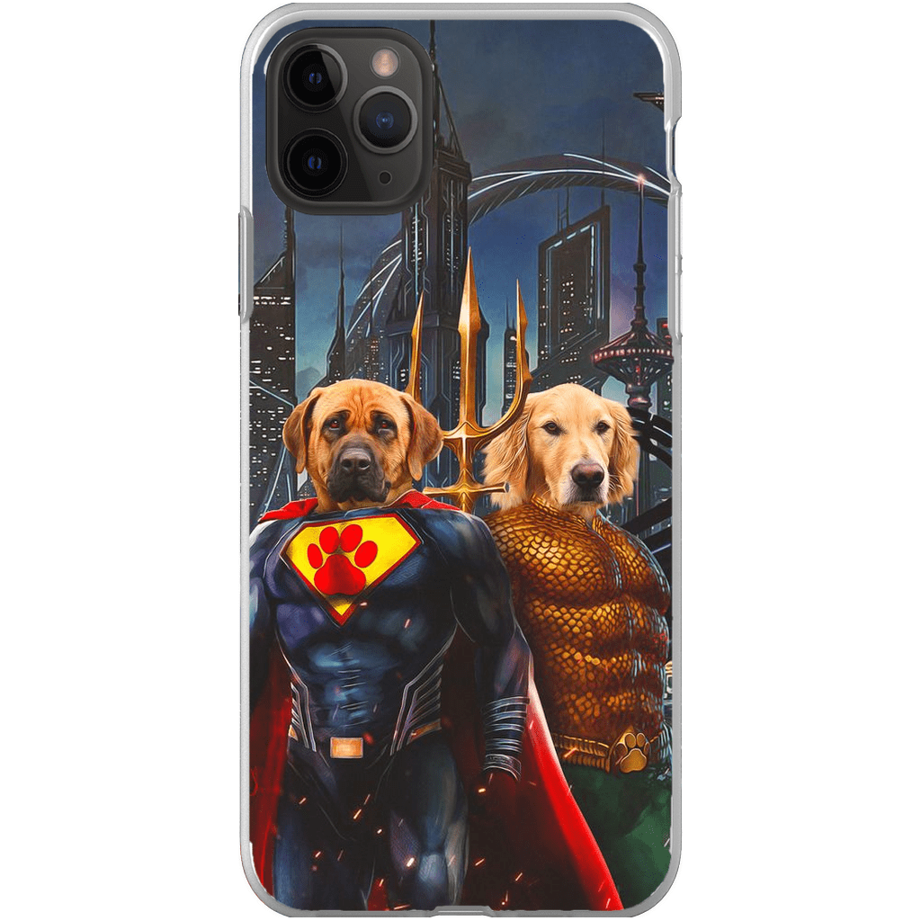 Funda personalizada para teléfono con 2 mascotas &#39;Superdog &amp;amp; Aquadog&#39;