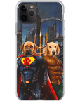 Funda personalizada para teléfono con 2 mascotas 'Superdog &amp; Aquadog'