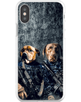 Funda personalizada para teléfono con 2 mascotas 'The Navy Veterans'