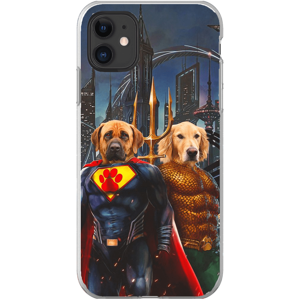 Funda personalizada para teléfono con 2 mascotas &#39;Superdog &amp;amp; Aquadog&#39;