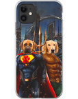 Funda personalizada para teléfono con 2 mascotas 'Superdog &amp; Aquadog'