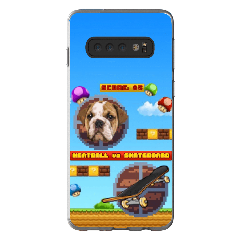 Funda de teléfono para mascotas personalizada con videojuego retro