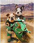 Rompecabezas personalizado de 2 mascotas 'Kawadawgi Riders'