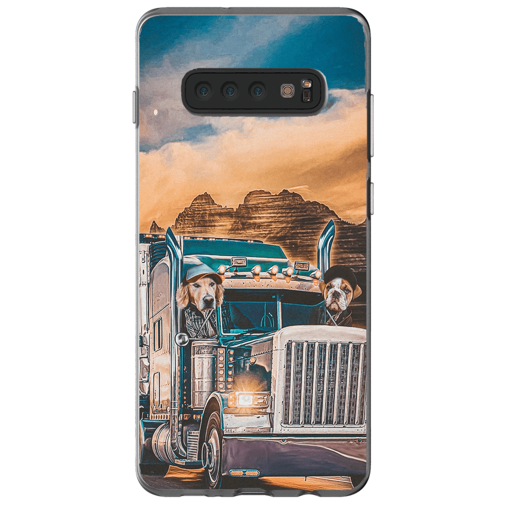 Funda personalizada para teléfono con 2 mascotas &#39;The Truckers&#39;