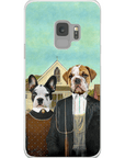 Funda personalizada para teléfono con 2 mascotas 'American Pawthic'