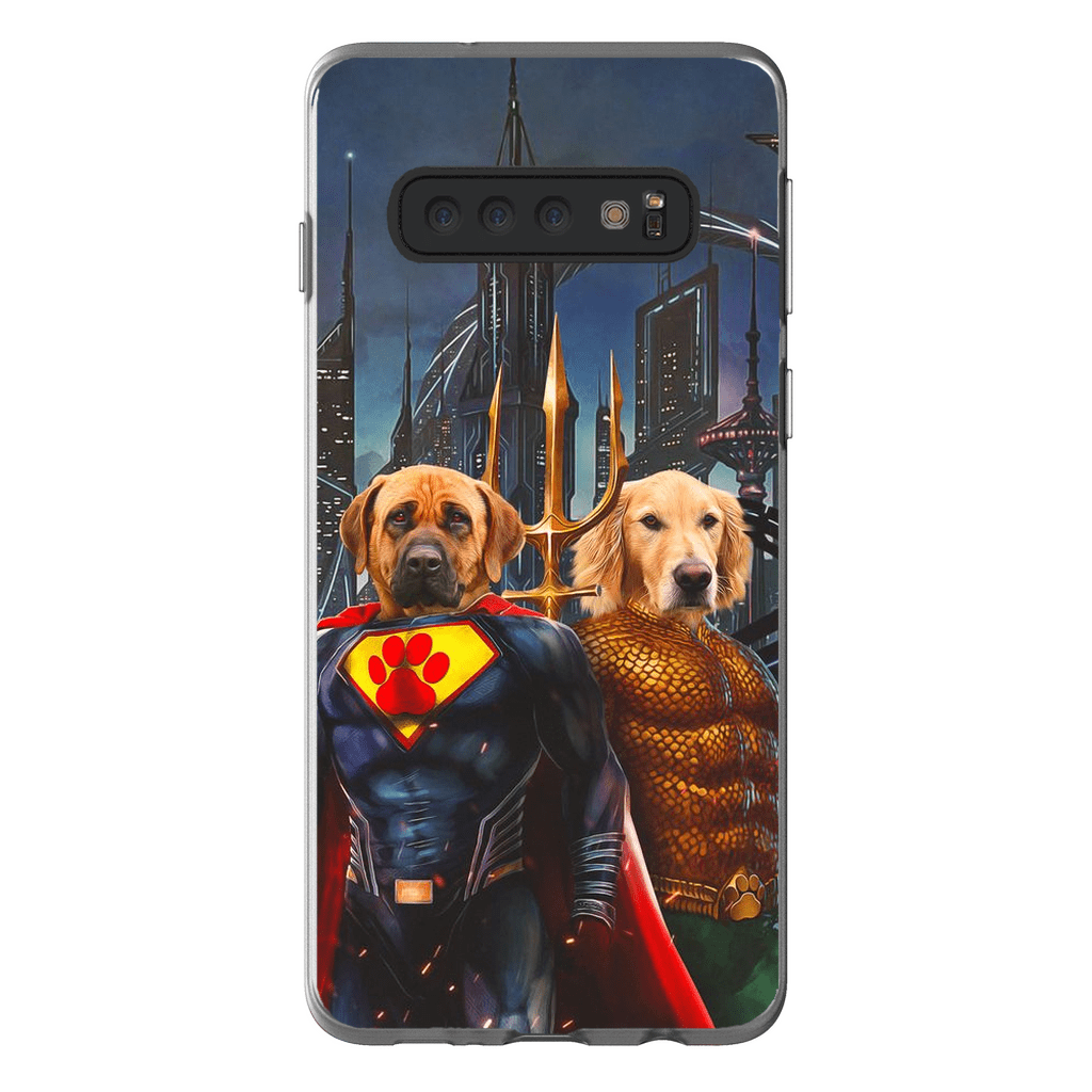 Funda personalizada para teléfono con 2 mascotas &#39;Superdog &amp;amp; Aquadog&#39;