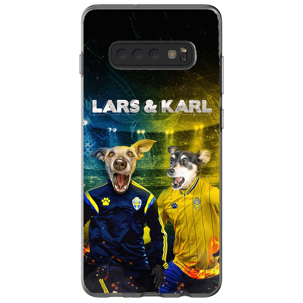 Funda personalizada para teléfono con 2 mascotas &#39;Sweden Doggos Euro Football&#39;