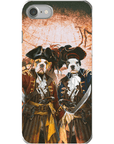 Funda personalizada para teléfono con 2 mascotas 'Los Piratas'