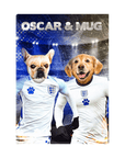 Lienzo de pie personalizado para 2 mascotas 'England Doggos'