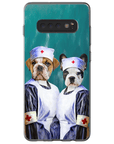 Funda personalizada para teléfono con 2 mascotas 'Las enfermeras'