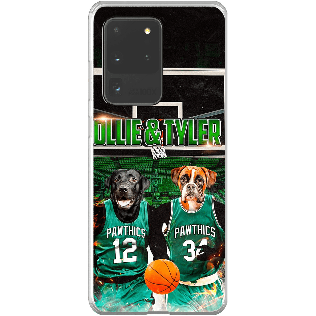 Funda personalizada para teléfono con 2 mascotas &#39;Boston Walkies&#39;