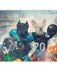 Manta personalizada para 2 mascotas 'Jacksonville Doggos'