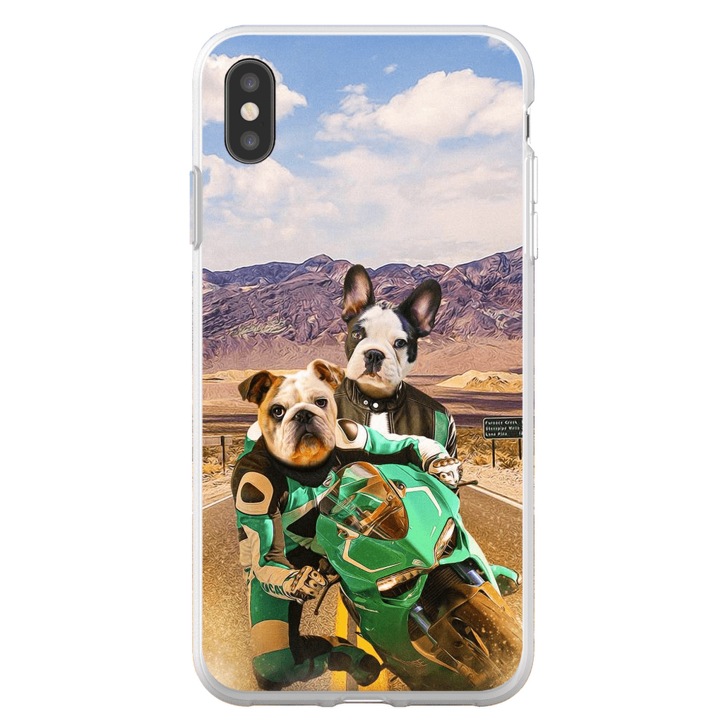 Funda personalizada para teléfono con 2 mascotas &#39;Kawadawgi Riders&#39;