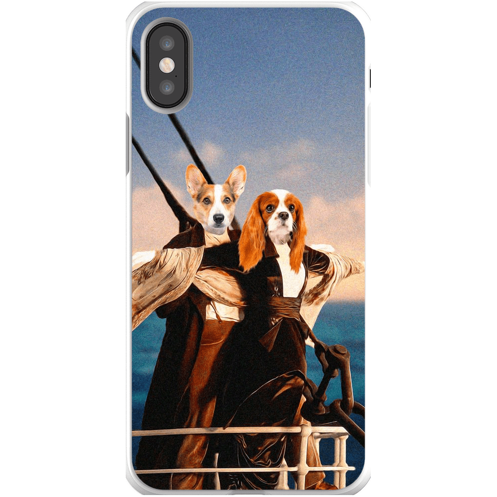 Funda personalizada para teléfono con 2 mascotas &#39;Titanic Doggos&#39;