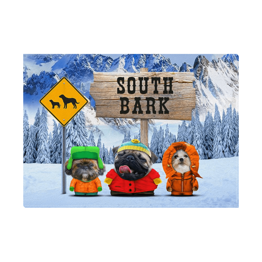 Lienzo personalizado para 3 mascotas &#39;South Bark&#39;