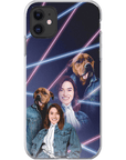 Funda para teléfono personalizada Lazer Portrait Pet (masculino)/humano (femenino) de los años 80