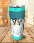 Vaso personalizado para mascotas con 2 ángeles