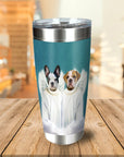 Vaso personalizado para mascotas con 2 ángeles