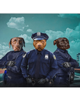 'Los Oficiales de Policía' Manta Personalizada para 3 Mascotas