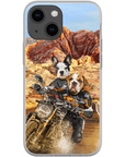 Funda personalizada para teléfono con 2 mascotas 'Dogati Riders'