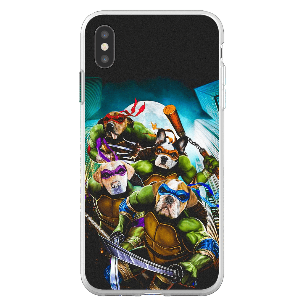 Funda personalizada para teléfono con 4 mascotas &#39;Teenage Mutant Ninja Doggos&#39;