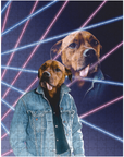 Rompecabezas personalizado para mascotas 'Lazer Portrait de los años 80'