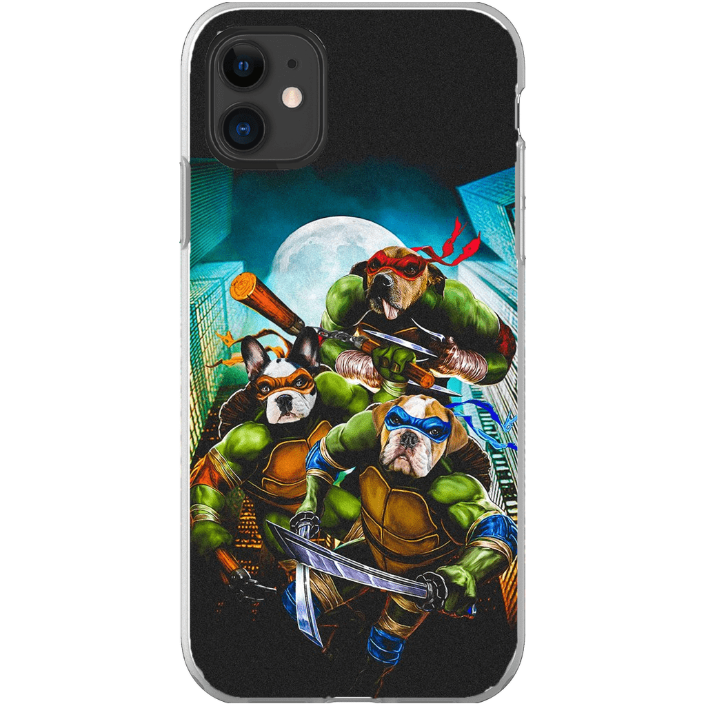 Funda personalizada para teléfono con 3 mascotas &#39;Teenage Mutant Ninja Doggos&#39;