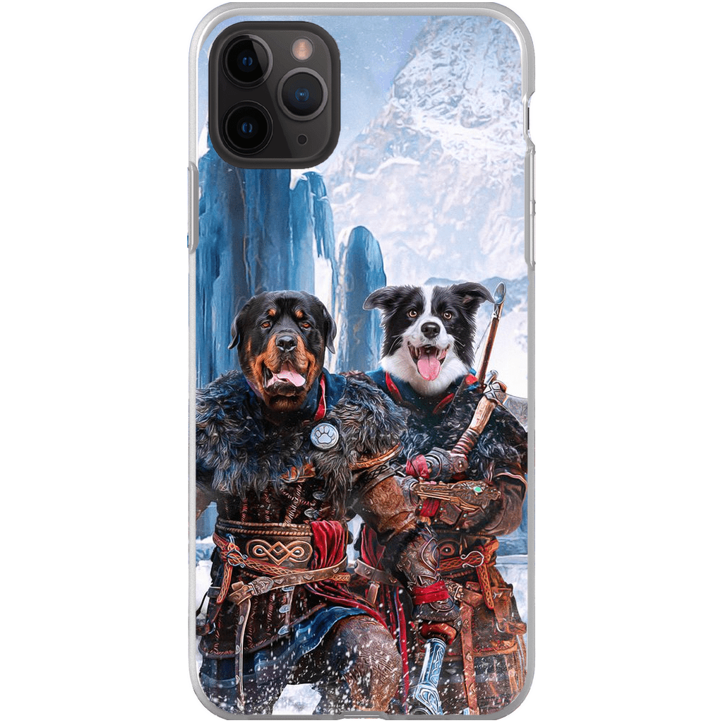 Funda personalizada para teléfono con 2 mascotas &#39;The Viking Warriors&#39;