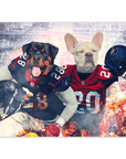 Póster Personalizado para 2 mascotas 'Houston Doggos'