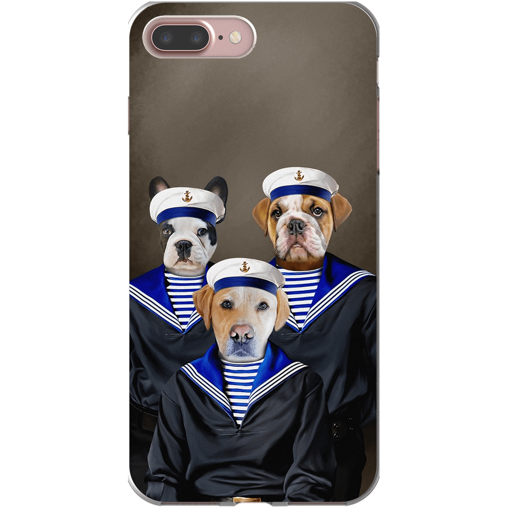 Funda personalizada para teléfono con 3 mascotas &#39;Los Marineros&#39;