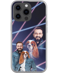 Funda para teléfono personalizada Lazer Portrait Pet (femenino)/humano (masculino) de los años 80