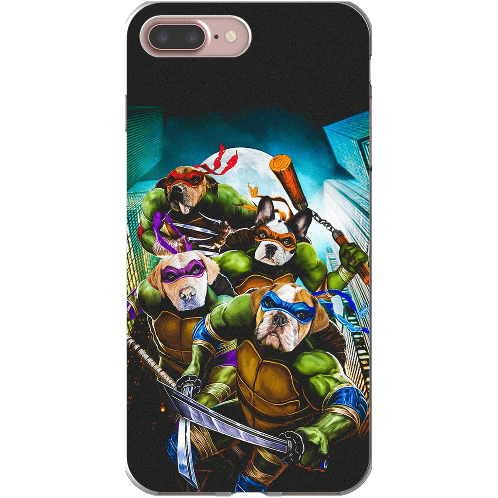 Funda personalizada para teléfono con 4 mascotas &#39;Teenage Mutant Ninja Doggos&#39;