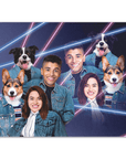 Póster personalizado Lazer Portrait 2 Pet &amp; Humans de los años 80