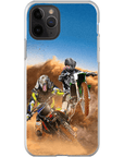 Funda personalizada para teléfono con 2 mascotas 'The Motocross Riders'