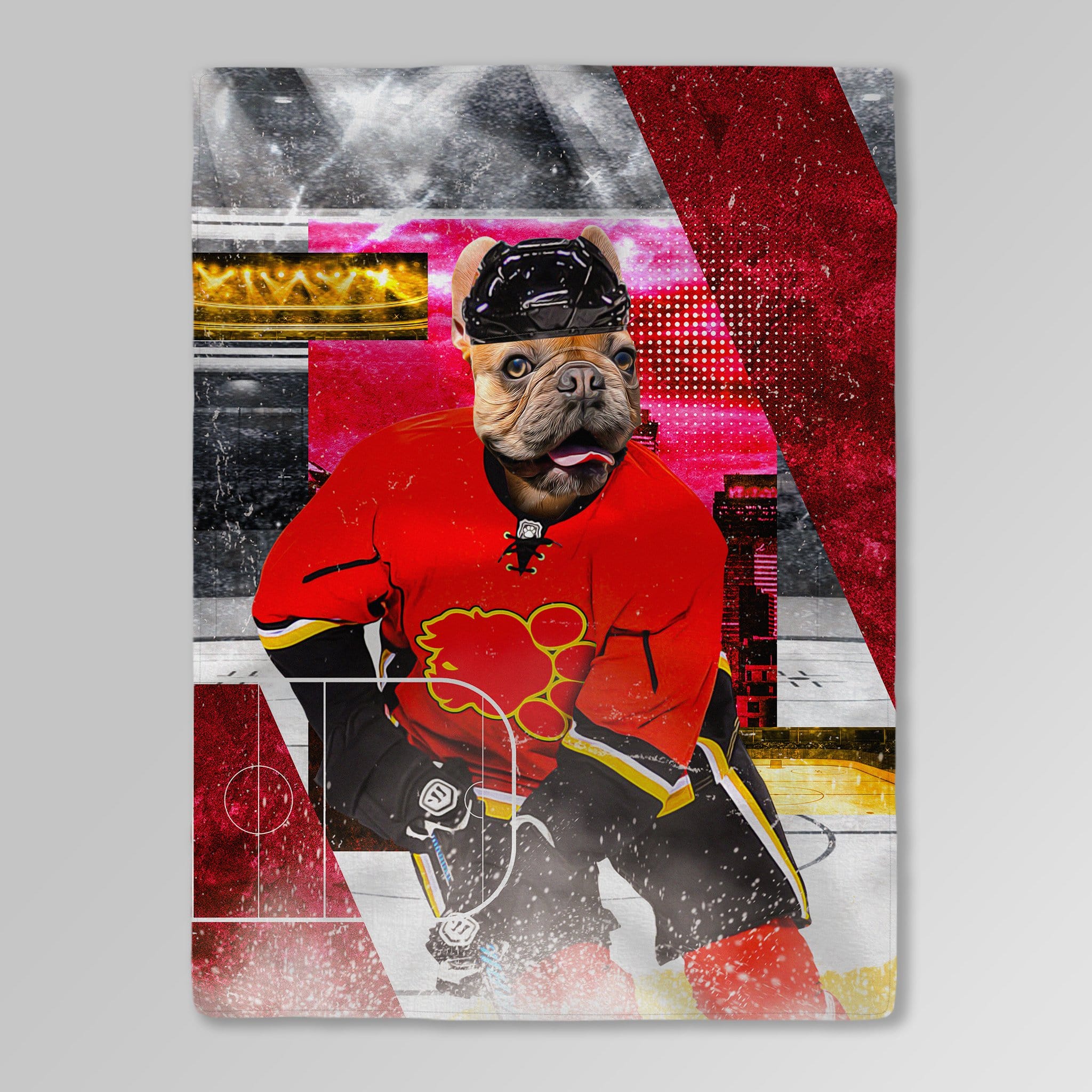 Manta personalizada para mascotas &#39;Calgary Doggos Hockey&#39;