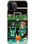 Funda personalizada para teléfono con 2 mascotas 'Boston Walkies'