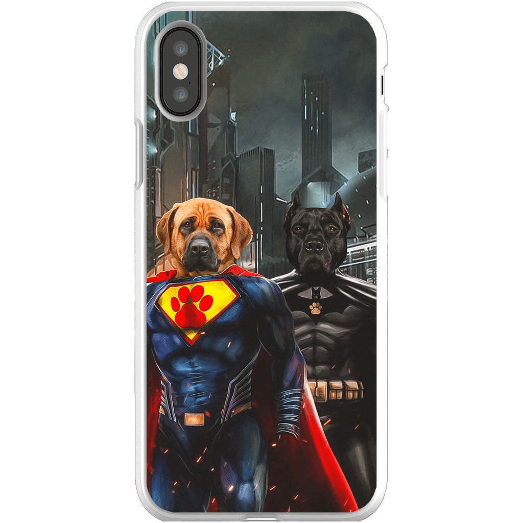 Funda personalizada para teléfono con 2 mascotas &#39;Superdog &amp;amp; Batdog&#39;