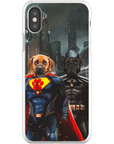 Funda personalizada para teléfono con 2 mascotas 'Superdog &amp; Batdog'