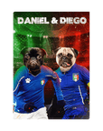 'Italy Doggos' Lienzo personalizado para 2 mascotas de pie