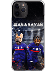 Funda personalizada para teléfono con 2 mascotas 'France Doggos'